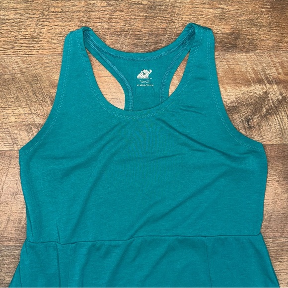 Eastern Mountain Sports Fully Lined Turquoise Sleeveless Dress with Pockets - Picture 2 of 11